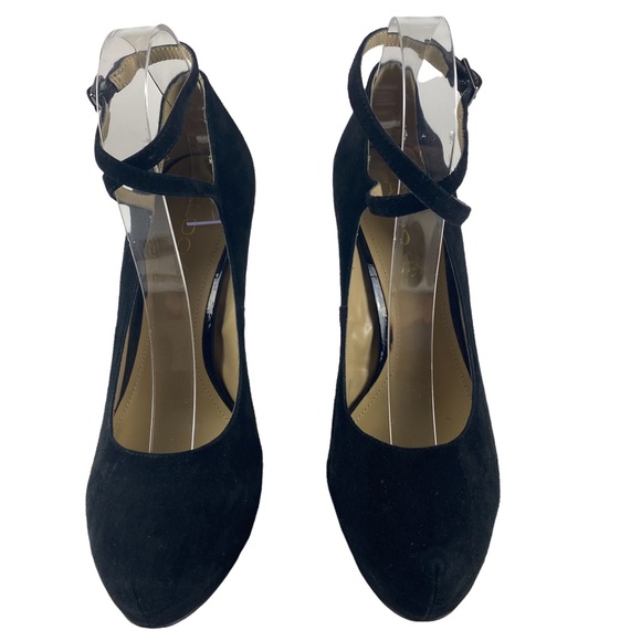 Aldo Suede Black and Pewter Platform Heels Size 40 - Picture 2 of 8